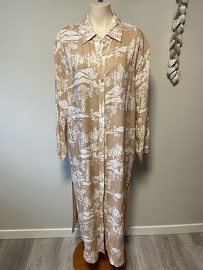 Sadie & Sage High Desert Shirt Dress Maxi Southwestern Button Down Longline Long